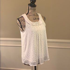 Lauren Conrad Embellished Layered Top with Pleats